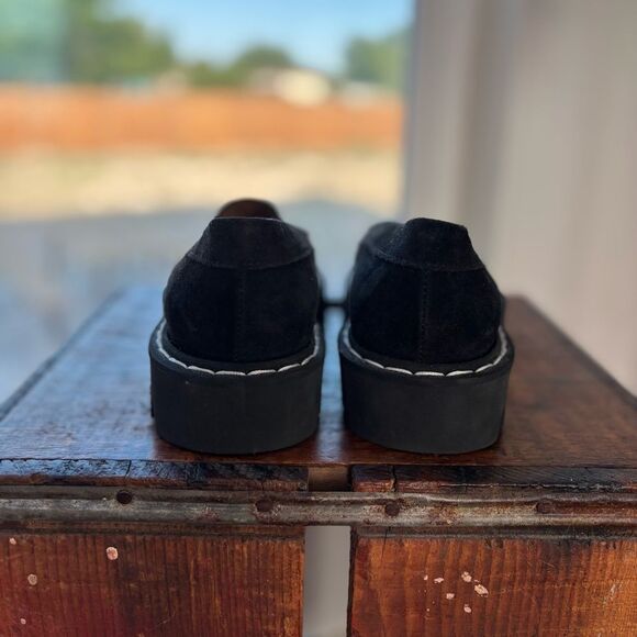 Aquatalia Honora Suede Leather Loafers Black 7 NWOB - Picture 8 of 11